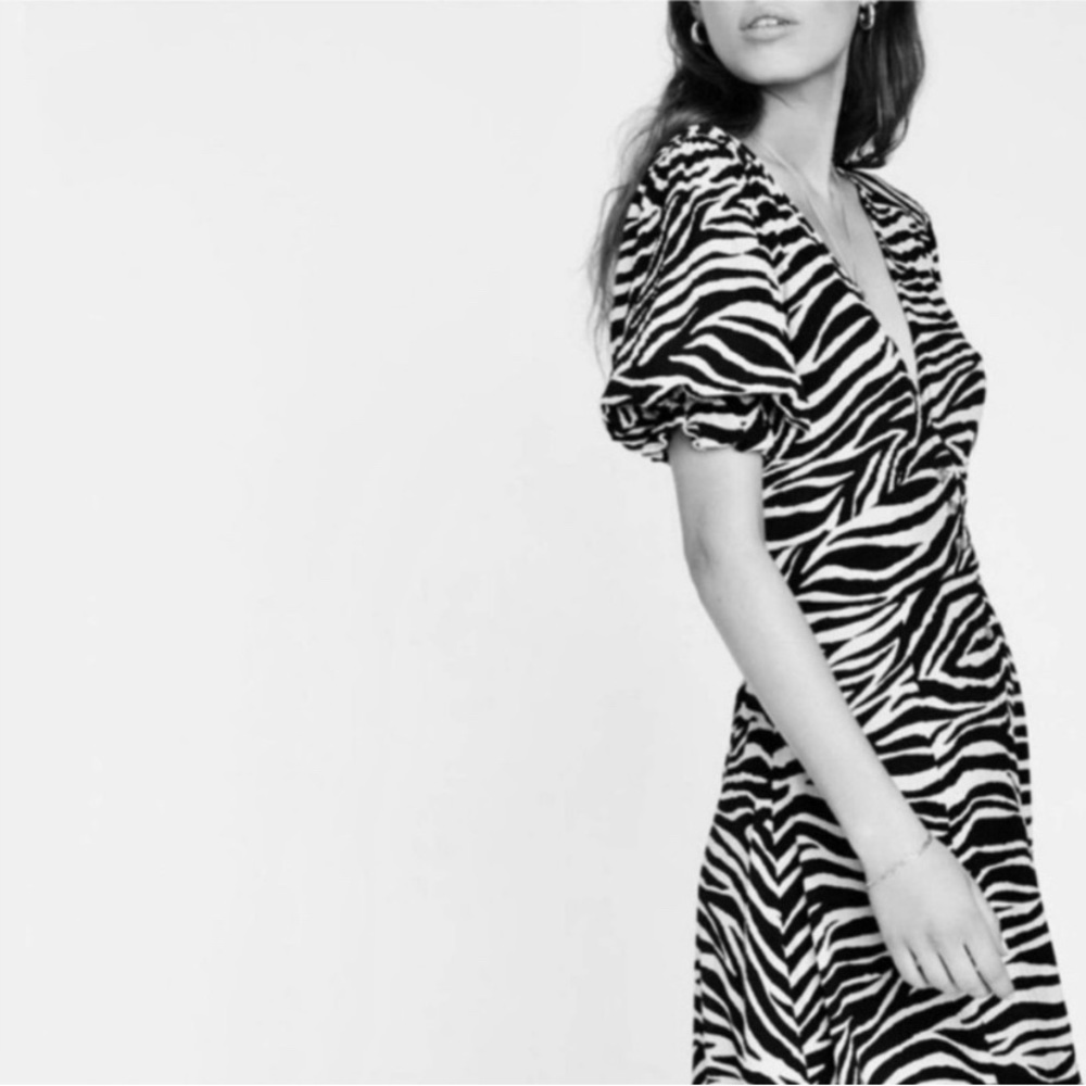 Faithfull the Brand Marie Louise Animal Print Midi Dress
